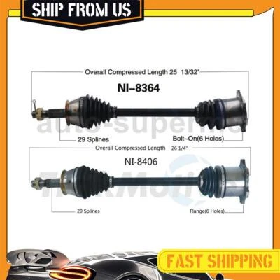 For INFINITI Q45 4.5L 2002-2006 Rear CV Axle Shaft 2x - Image 1 of 4