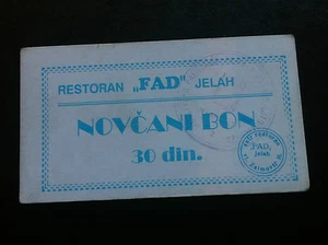 EXTRA RARRE- LOCAL NOTE- BOSNIA-Restaurant FAD JELAH- 30 Dinara ND1986- 1992 - Bild 1 von 2