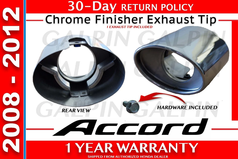 Punta de escape con acabado cromado OEM Honda Accord 2008-2012 Foto 1 de 1
