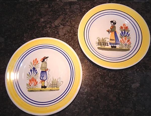 PLACAS DE COLECCIÓN HENRIOT QUIMPER F 176 118 HOMBRE MUJER 6,5" - COLOR BRILLANTE - Imagen 1 de 9