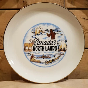 Canadas North Lands Collector Plate Polar Bear Eskimo Scene Caribou Swanky Barn - Picture 1 of 12