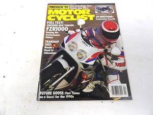 January 1989 Motorcyclist Magazine Yamaha FZR1000 - Imagen 1 de 2