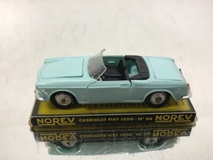 NOREV 66 FIAT 1500 CABRIOLET - PLASTIC -BLUE 1:43- HIGH QUALITY ON BASE - 470 - Imagen 1 de 8
