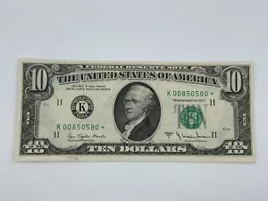 1977 A $10 Bill STAR NOTE - Picture 1 of 8