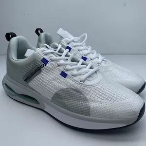 Men’s Running Air Cushion Lightweight Lace Up Trainers, Size 44, UK 9, White - Picture 1 of 17