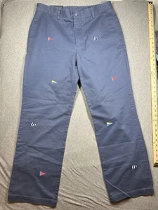 Vineyard Vines Men 34x30 Blue Embroidered Nautical Flag Club Pant - Picture 1 of 11