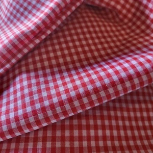 Fabric Remnant Red White Check 45"X58"L Sheer Arts Craft Home Decor Curtain DIY - Picture 1 of 3