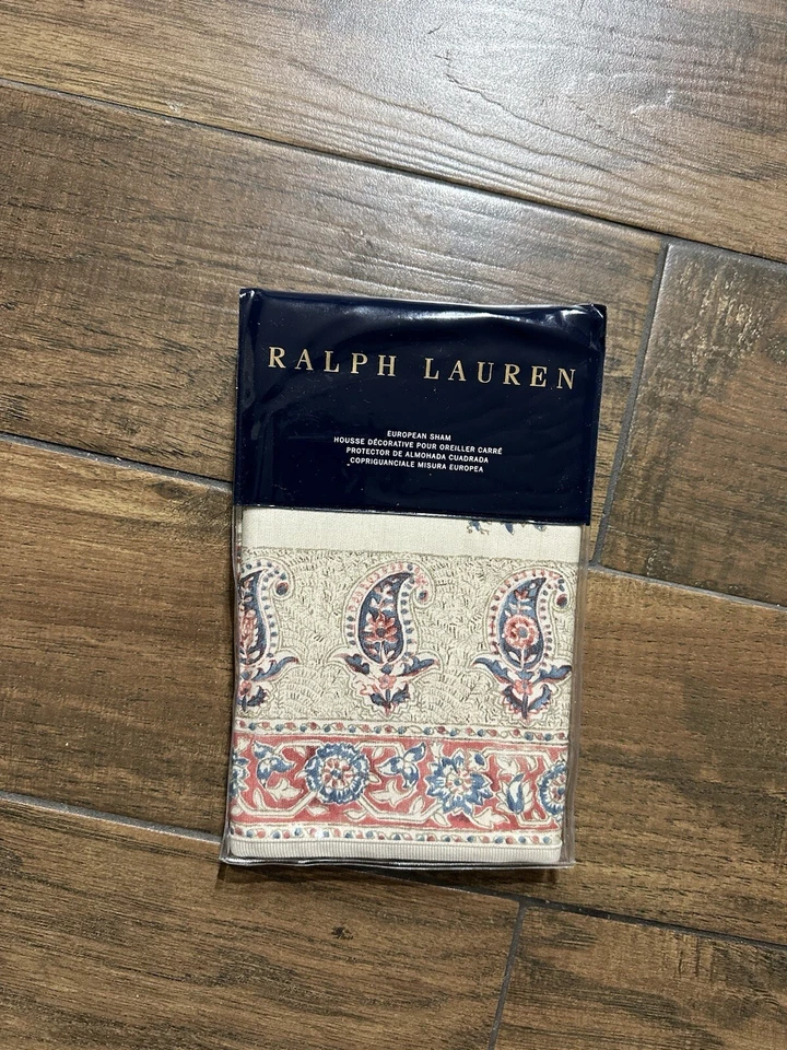 Ralph Lauren Euro Paisley Islesboro Fernhill European Pillow Sham Set of 2 1a