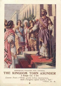 Christian Picture Lessons Card The Kingdom Torn Asunder 1915 - Picture 1 of 2