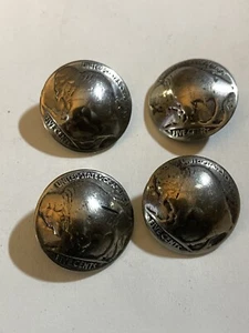Vintage Buttons Buffalo Nickels 1930’s Set Of Shank 21mm - Picture 1 of 10