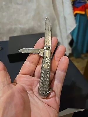 Vintage Colonial Made in USA Stamped Aluminum 2 Blade Pocket Knife - Image 1 of 4