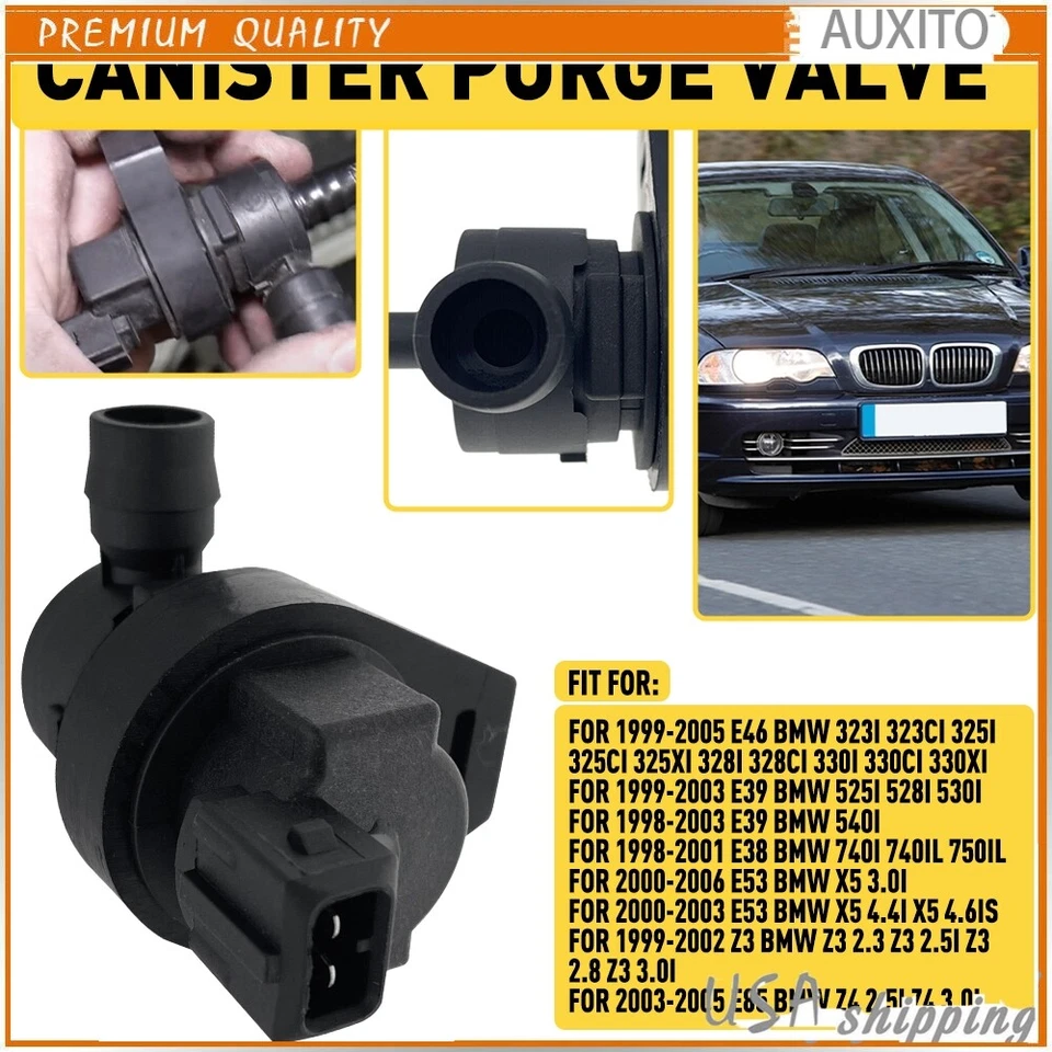 Vapor Canister Purge Valve For BMW 323i 323ci 325i 325ci 325xi 328i 525i 528i US - Image 1 of 4