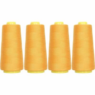 4 BIG CONES OLD GOLD SEWING THREAD 2750 YD TEX 27 40S/2-THREADART - Image 1 of 4