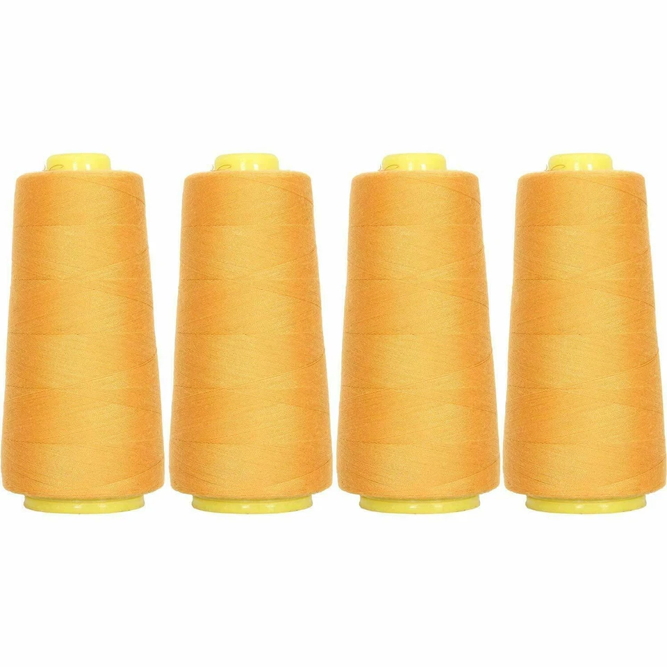 4 BIG CONES OLD GOLD SEWING THREAD 2750 YD TEX 27 40S/2-THREADART - Image 1 of 4