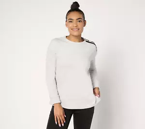 Pullover Cuddl Duds Fleecewear con cuello redondo elástico gris claro XL - Imagen 1 de 5