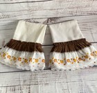 2 Vintage 70s Merry Mushrooms Ruffled Kitchen Valances Curtain Panels RARE