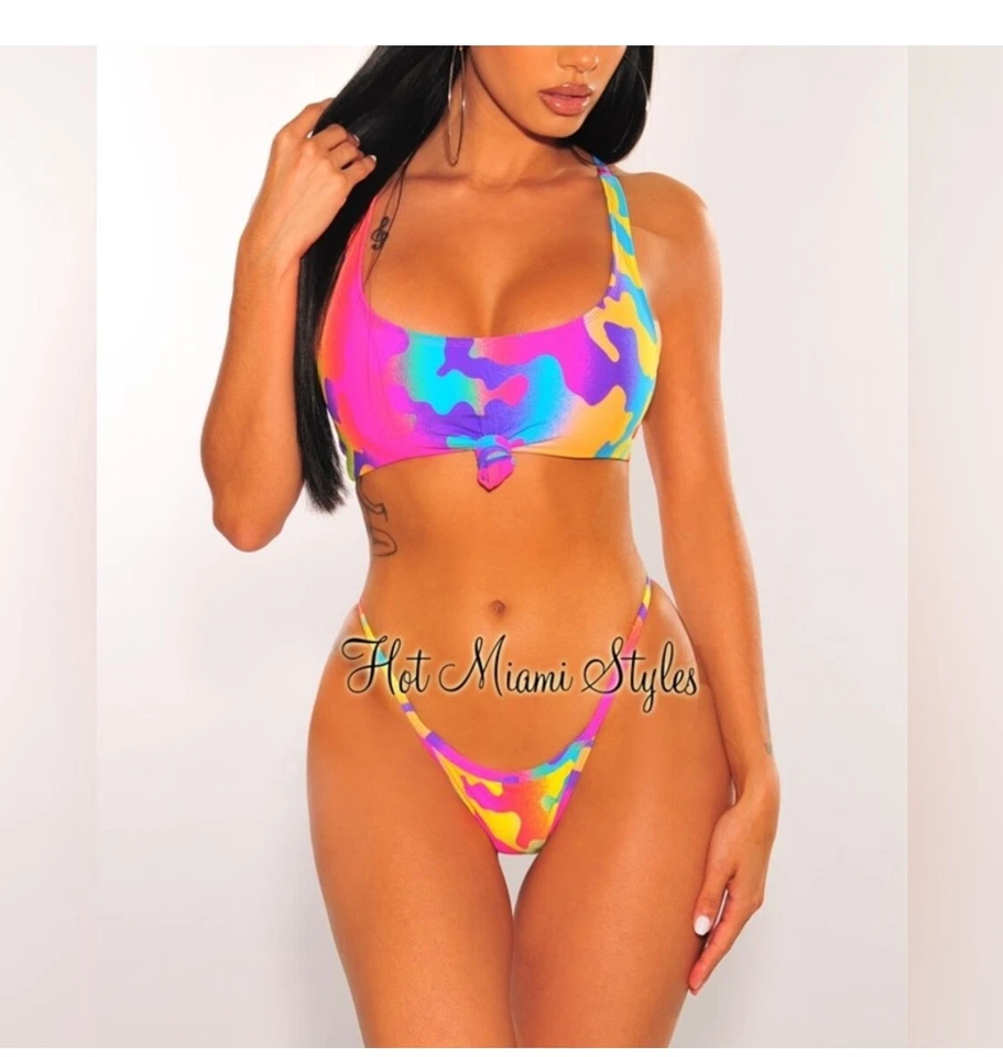 Hot Miami Swim Multi Color Camo 2 PC Bikini - Image 1 of 4