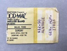 1978 Fleetwood Mac Rumours Cotton Bowl Ticket Stub Stevie Nicks
