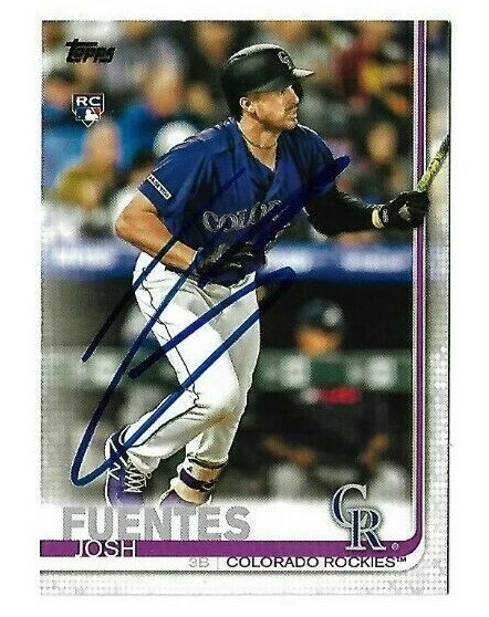 Colorado Rockies JOSH FUENTES  Signed 2019 Topps Update Card #US294 - Image 1 of 1