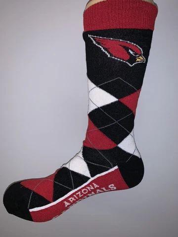 ARIZONA CARDINALS NFL FOOTBALL JERSEY LOGO ARGYLE DRESS SOCKS LARGE Cover