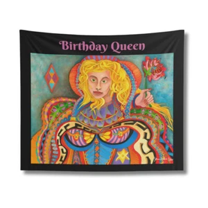 Poker Karten Motiv Wandteppich Wandbild - Geburtstag Königin - hochauflösend - Polyester 48x59 - Bild 1 von 13