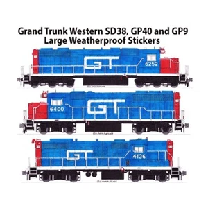 Pegatinas Grand Trunk Western SD38 GP40 GP9 grandes 2,5" x8"-9" Andy Fletcher - Imagen 1 de 1