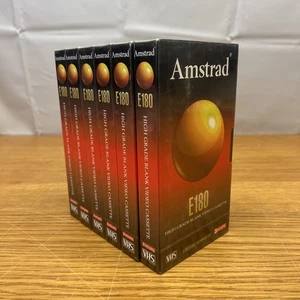 Amstrad High Grade Blank Cassette E180 6 Blank 3 Hour VHS Video Tapes New/Sealed - Picture 1 of 4