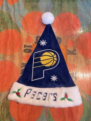 Indiana Pacers Sombrero Santa Medias Gorra Navidad Vacaciones Felpa Copos de Nieve NBA Pom Foto 1 de 4