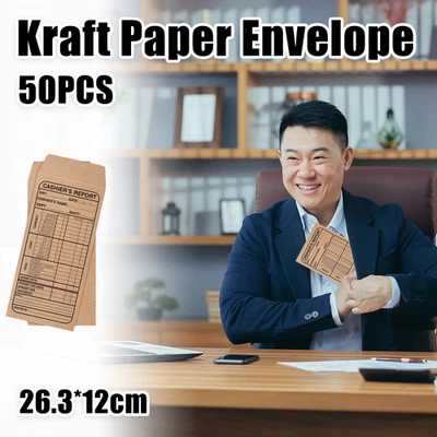 50pcs Cash Detail Envelopes Cashier Report Money Receipt Envelope Small Business - image 1 of 4