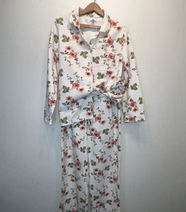 Garnet Hill 2 Piece Pajama Set Women XS Flannel Organic Cotton Floral - Picture 1 of 10