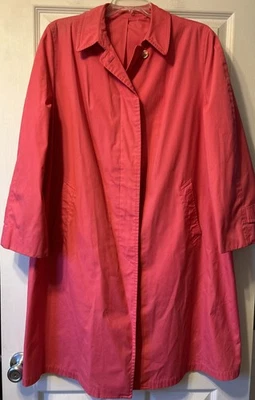 Vintage London Fog Maincoats Women’s 16 Pink Trench Coat Overcoat Reeves - Image 1 of 4
