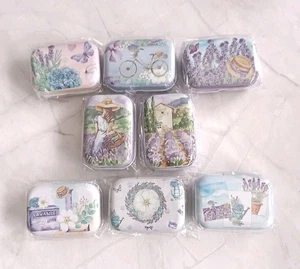 Lavender Design Mini Gift Tins/Pill Box/Bead Storage Set of 8 - Picture 1 of 2