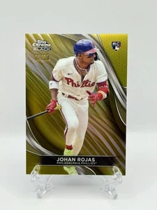 2024 Topps Chrome Black - Johan Rojas RC Gold Refractor /50 Phillies - Picture 1 of 2