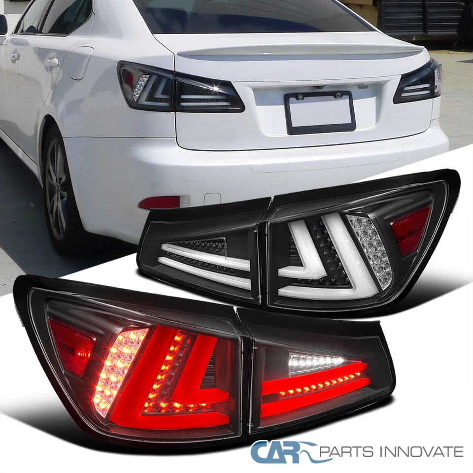 Black Fits 2006-2008 Lexus IS250 IS350 08-13 IS F LED Tail Lights Brake Lamps - Imagem 1 de 4