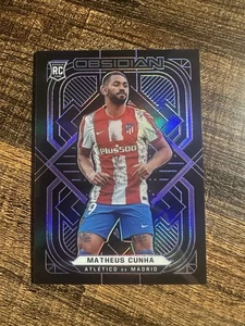 2021-22 Panini Obsidian La Liga Matheus Cunha Purple Electric Etch Rookie 10/30 - Picture 1 of 10