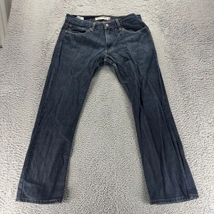 Levis 514 Jeans Mens 34x32 Blue Dark Wash Cotton Slim Straight Fit Denim - Picture 1 of 10