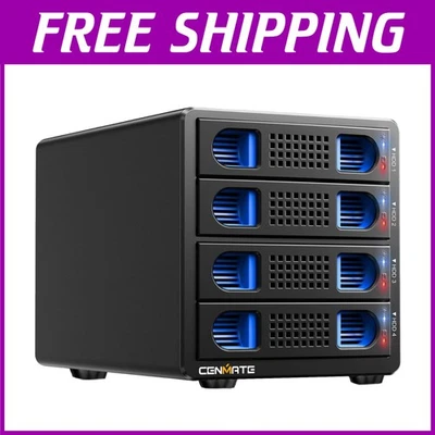 Aluminum Hard Drive Enclosure with Cooling Fan - 80TB - Image 1 of 4