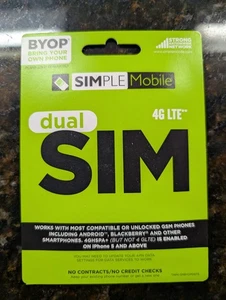 Simple Mobile BYOP SIM Card for Unlocked GSM Android & iPhone 5+ - Picture 1 of 2