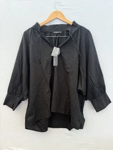 Fate & Becker Higher Ground Blouson Sleeve Top Black New Size 16 - Picture 1 of 6