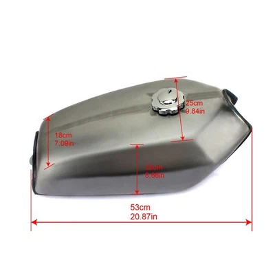 9L 2.4 Gal Cafe Racer Universal Vintage Gas Fuel Tank for Honda CG125/250 CG125S - Image 1 of 4