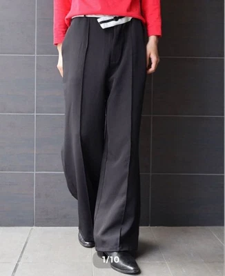 Pantalones Kiko Kostadinov Cintura Asimétrica Ancha Recta Negro Poliéster XL Foto 1 de 4