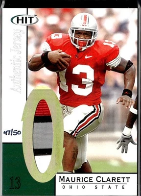 MAURICE CLARETT 2004 HIT ROOKIE RC **GOLD** JERSEY PATCH  /50 !! 🔥🔥 OHIO STATE - Image 1 of 2