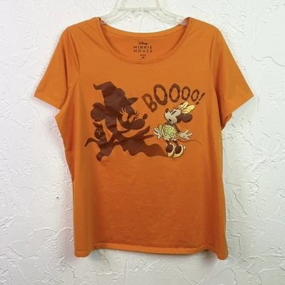 Disney Minnie Mouse Naranja Halloween Cuello Redondo Gráfico Camiseta 0X Foto 1 de 4