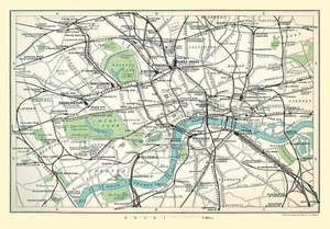 Railway Map Of Central London 1908 1000 Piece Jigsaw Puzzle - Picture 1 of 1