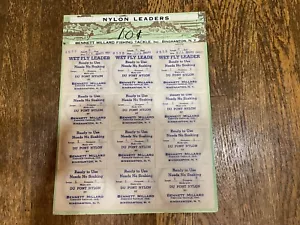 Vintage Display of Bennett Millard Nylon Leaders Fishing Tackle Store 1950's Fly - Picture 1 of 4
