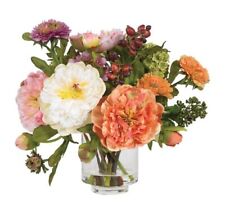 Nearly Natural 10 In. Peony Silk Arrangement-4689