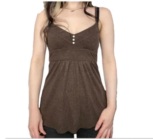 Canottiere senza maniche Y2K vintage casual tinta unita A-Line sexy slim scollo a V - Foto 1 di 10