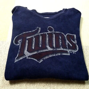 Mens LARGE Majestic Threads MLB Minnesota Twins Logo Baseball Long Sleeve Shirt - Picture 1 of 10