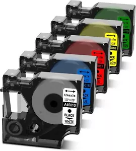 adatto per ricariche etichettatrice Dymo colore 160 280 360D 420P 210D D1 etichetta 1/2 pollice - Foto 1 di 20