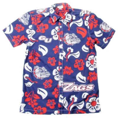Men's Gonzaga University Bulldogs Floral Shirt Button Up Beach Shirt - Image 1 of 4